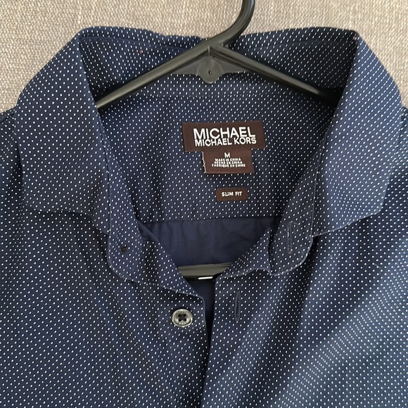 Michael Michael kors blue and white polka dot button up dress shirt - Picture 2 of 3
